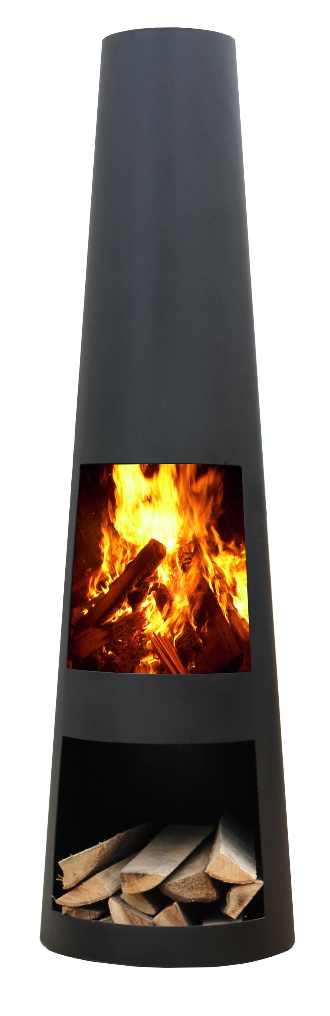 GardenMaxX Rengo XL Black Fireplace
