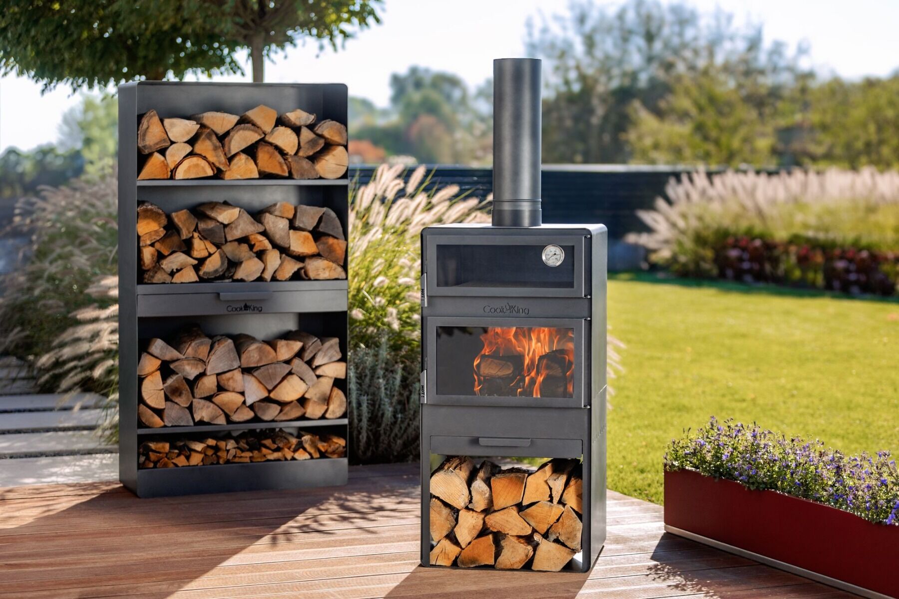 CookKing Vento Garden Fireplace with Baking oven Function and Double Glazing