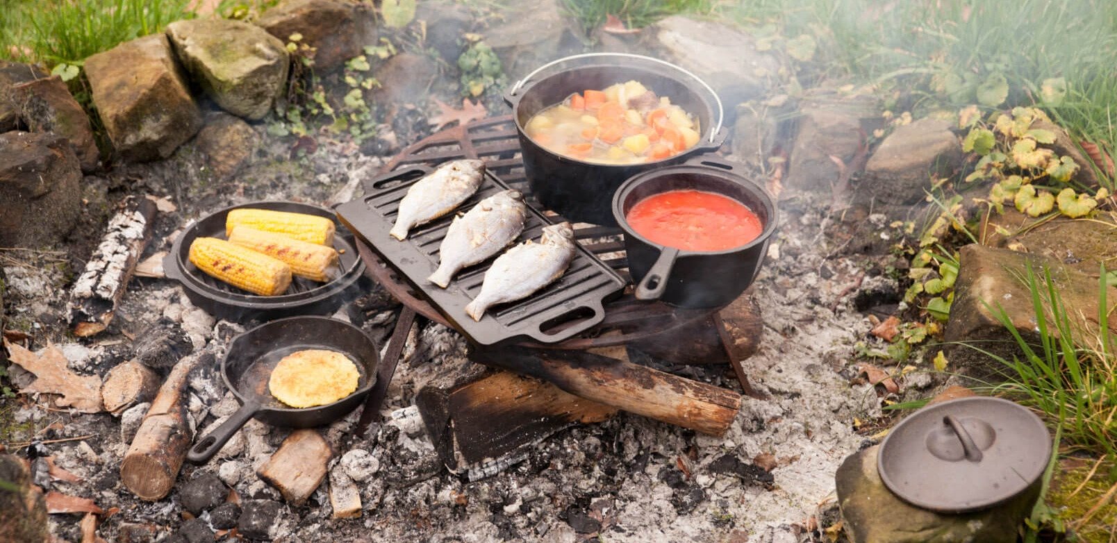 Buitenkoken met de Esschert kampvuur kookset