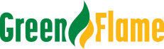 green flame logo