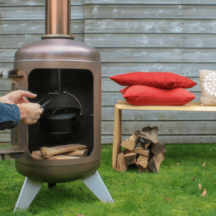 Stokem stainless steel fireplace